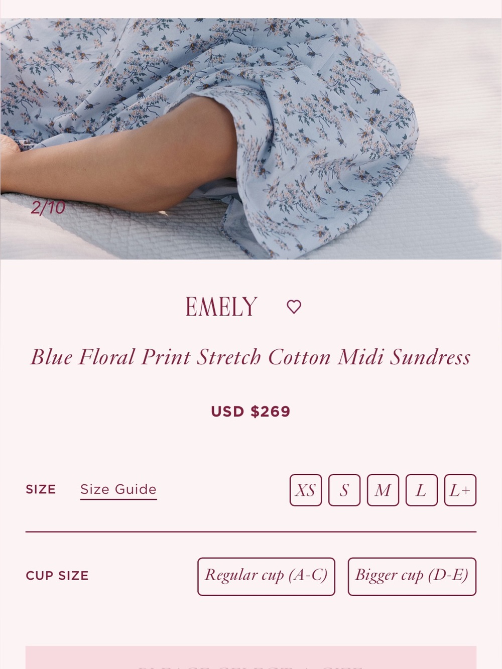 House of CB Light Blue Floral Tie-Shoulder Midi Dress Emely - Picture 6 of 6